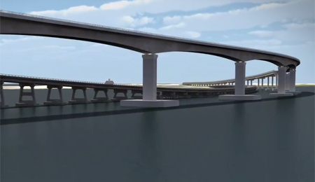 Bonner Bridge o długości 5,6 km. Źródło: NCDOT